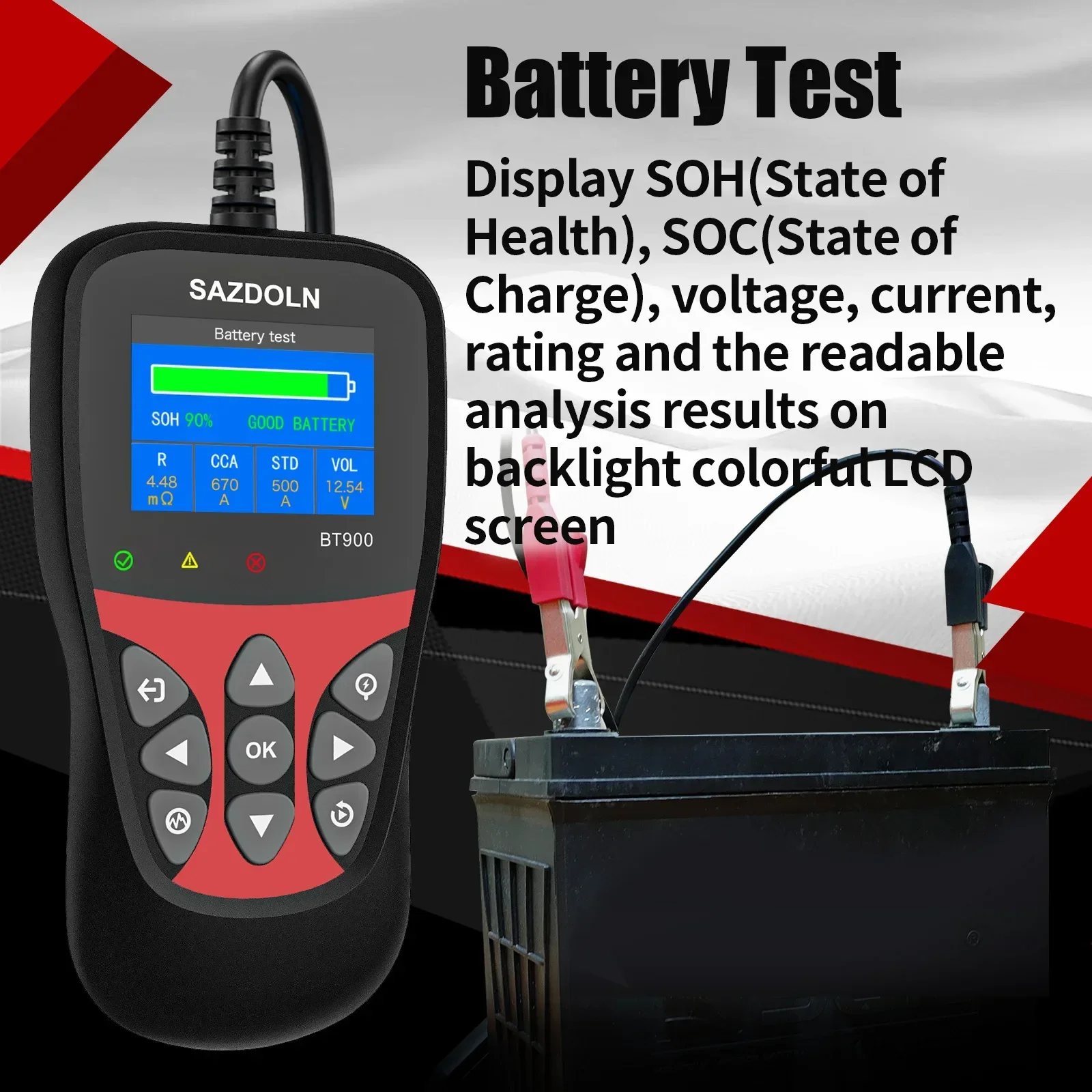 

BT900 OBD2 Multi Language Battery Testing with Printer Battery Internal Resistance Tester Battery Battery Testing