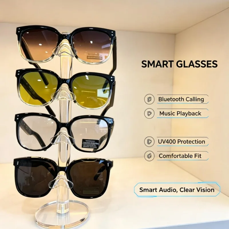 Smart Bluetooth Audio Sunglasses, Polarized Photochromic Lens Open Ear Glasses for Outdoor Sports & Daily Leisure