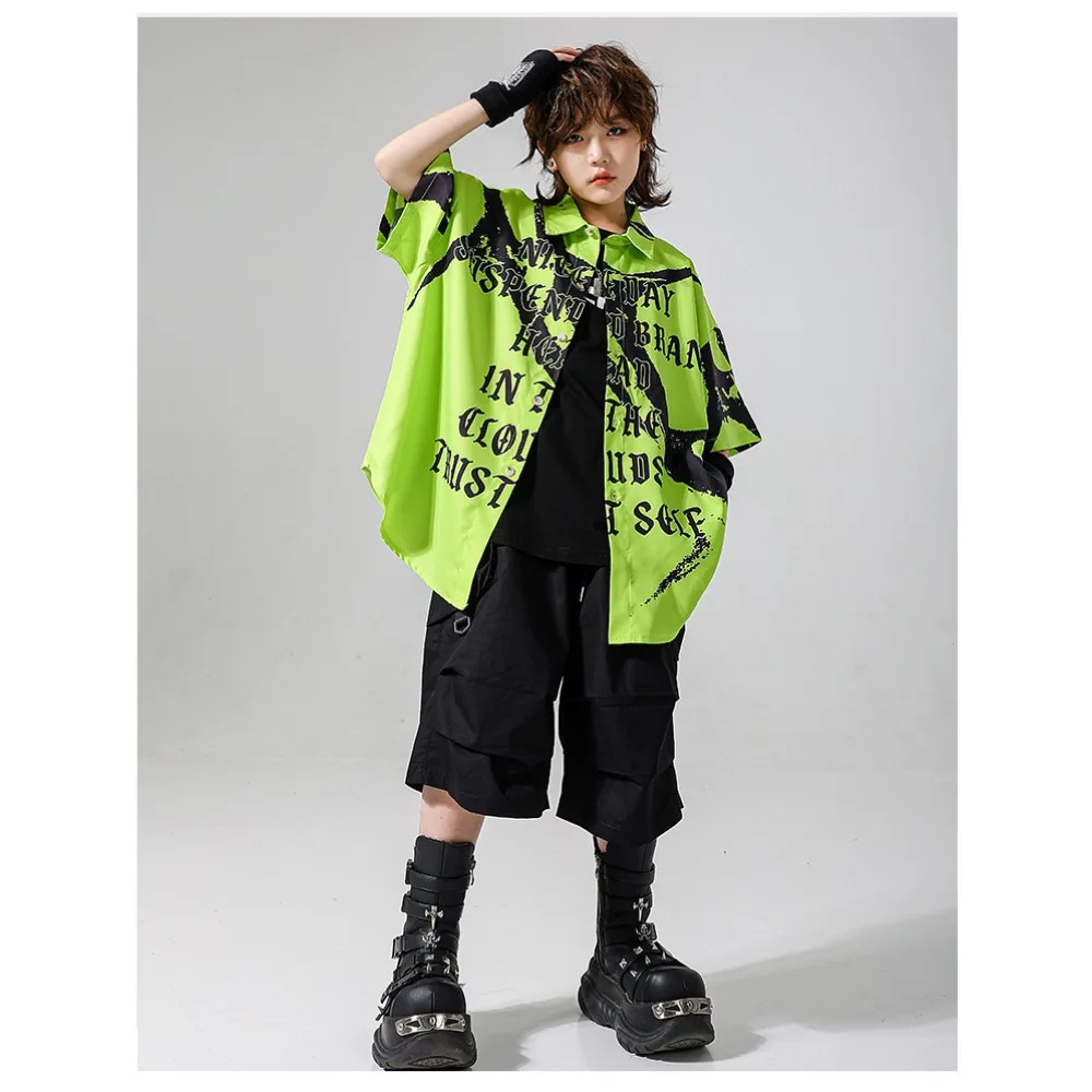 Hip Hop Camouflage Green Set Street Dance Practice Outfit Jazz Stage Wear Camo Oversize 2Pc K-pop Streetwear Casual Dance Suit view 3