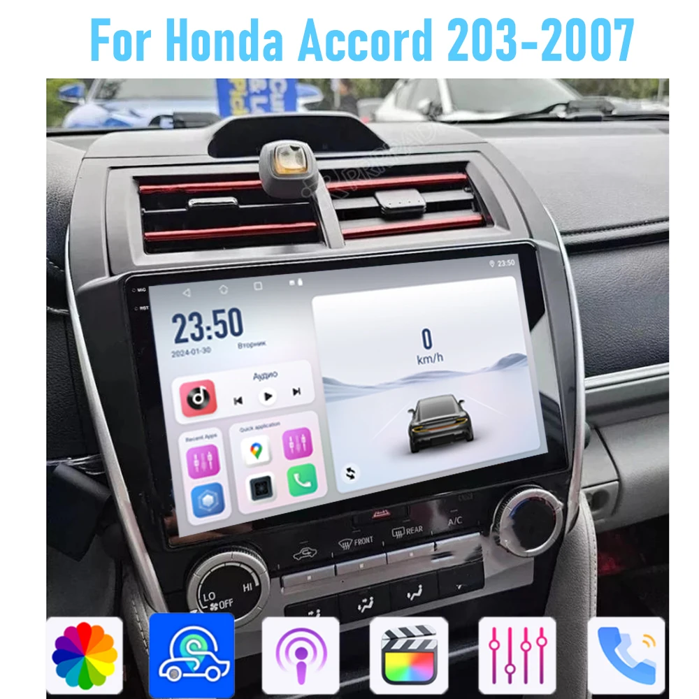 

10'' For Honda Accord 2003-2007 Car Radio Stereo Wireless Apple Carplay Android 15 Auto GPS Camera Google Map Head Unit WIFI