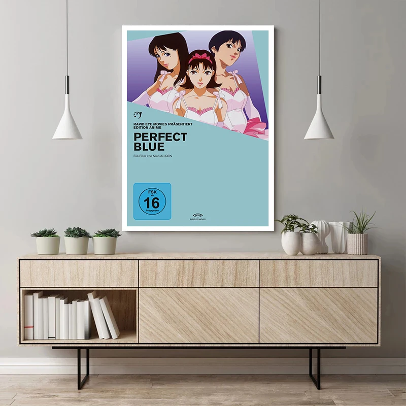 Anime Kon Satoshi Perfect Blue Posters Aesthetic Manga Comic Movie Canvas Painting Wall Art Prints Kawaii Kids Room Home Decor