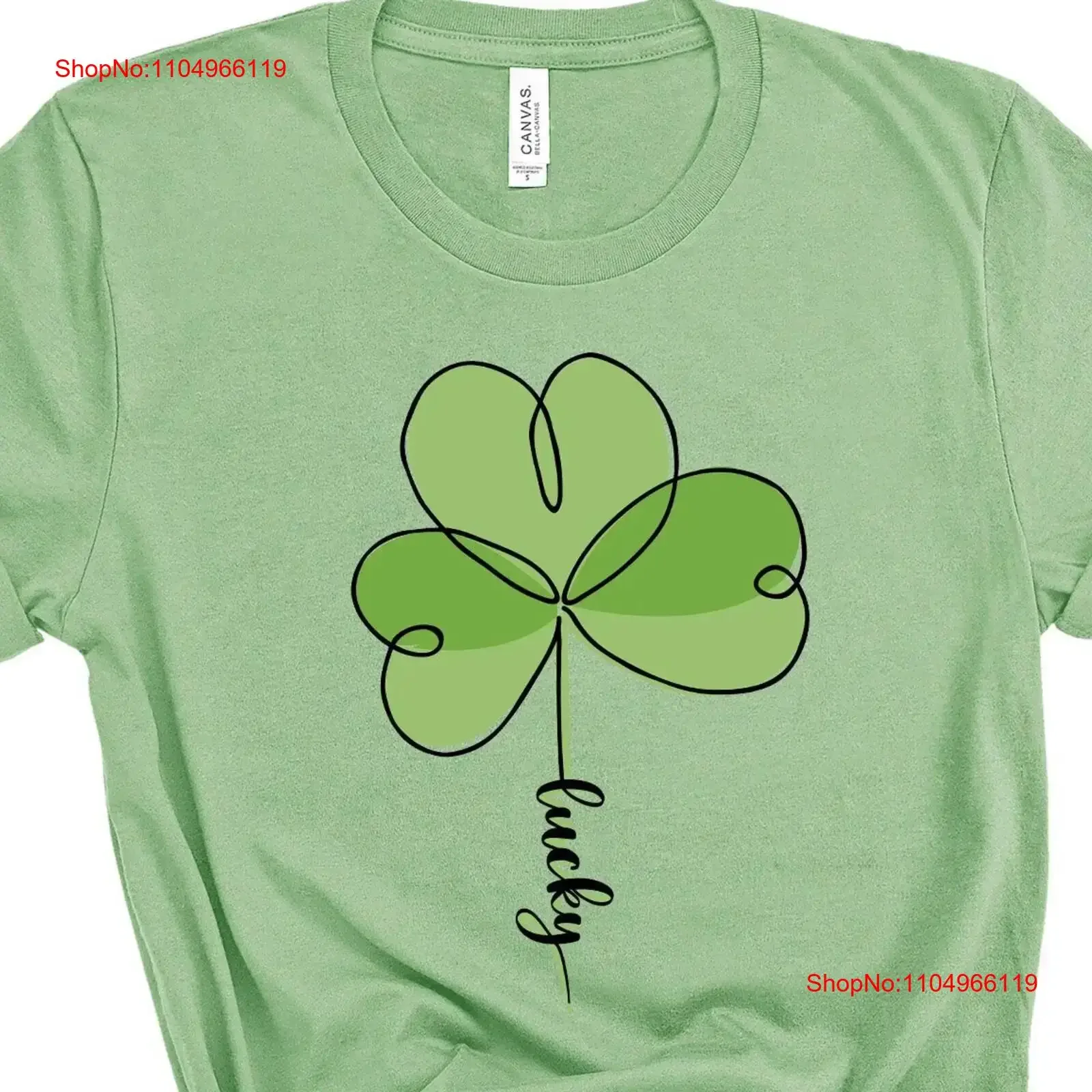 

Lucky Shamrock St Patricks Day T Shirt Cute Green Three Leaf Clover Minimalist Saint Paddy's for Women Kids Shirtn vintage