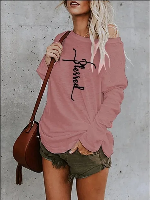 2023 Autumn Winter New Fashion Womens Blouse S-5XL Letter Printed Long Sleeve Shirt Femme Round Collar Loose Top Ladies Pullover