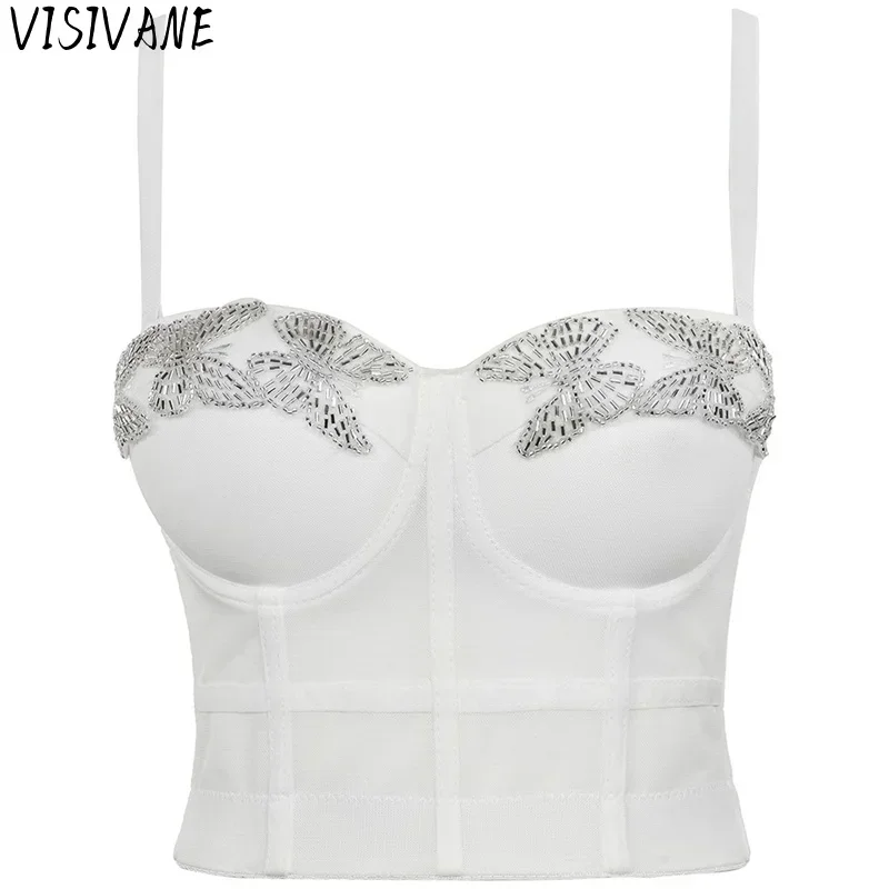 

Visivane Sexy Crop Corset Ladies Tops Club Party Bra Women Tank Top Gothic Overbust Corsets Blusas Shirt Woman Clothes Bustiers