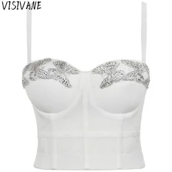 Visivane Sexy Crop Corset Ladies Tops Club Party Bra Women Tank Top Gothic Overbust Corsets Blusas Shirt Woman Clothes Bustiers