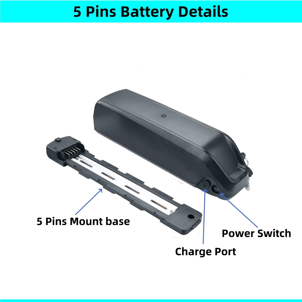 Down Tube Dolphin Ebike Battery DP-5 DP-5C 36V 48V 52V 8.8ah 10ah 10.4ah 13ah 14ah 15ah 16ah 17.5ah for BBS01 BBS02 TSDZ2 TSDZ2B