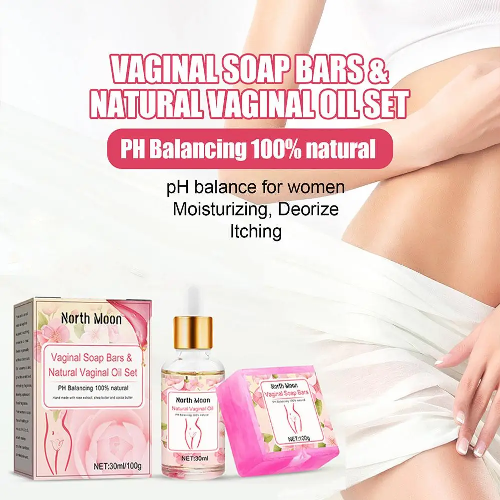 Soap Bars & Natural Yoni Oil Set, Natural Yoni Oil Vaginal Wash For Women , Feminine Wash Vaginial Deodorants Ph Balance El Y3s8