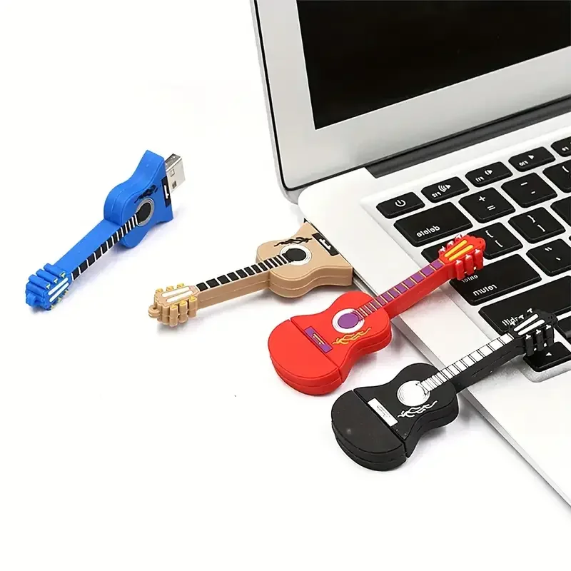 Free Custom Color Printing LOGO PVC Guitar Model USB2.0 High-speed Flash Drive 4GB 8GB 16GB 32GB 64GB 128GB