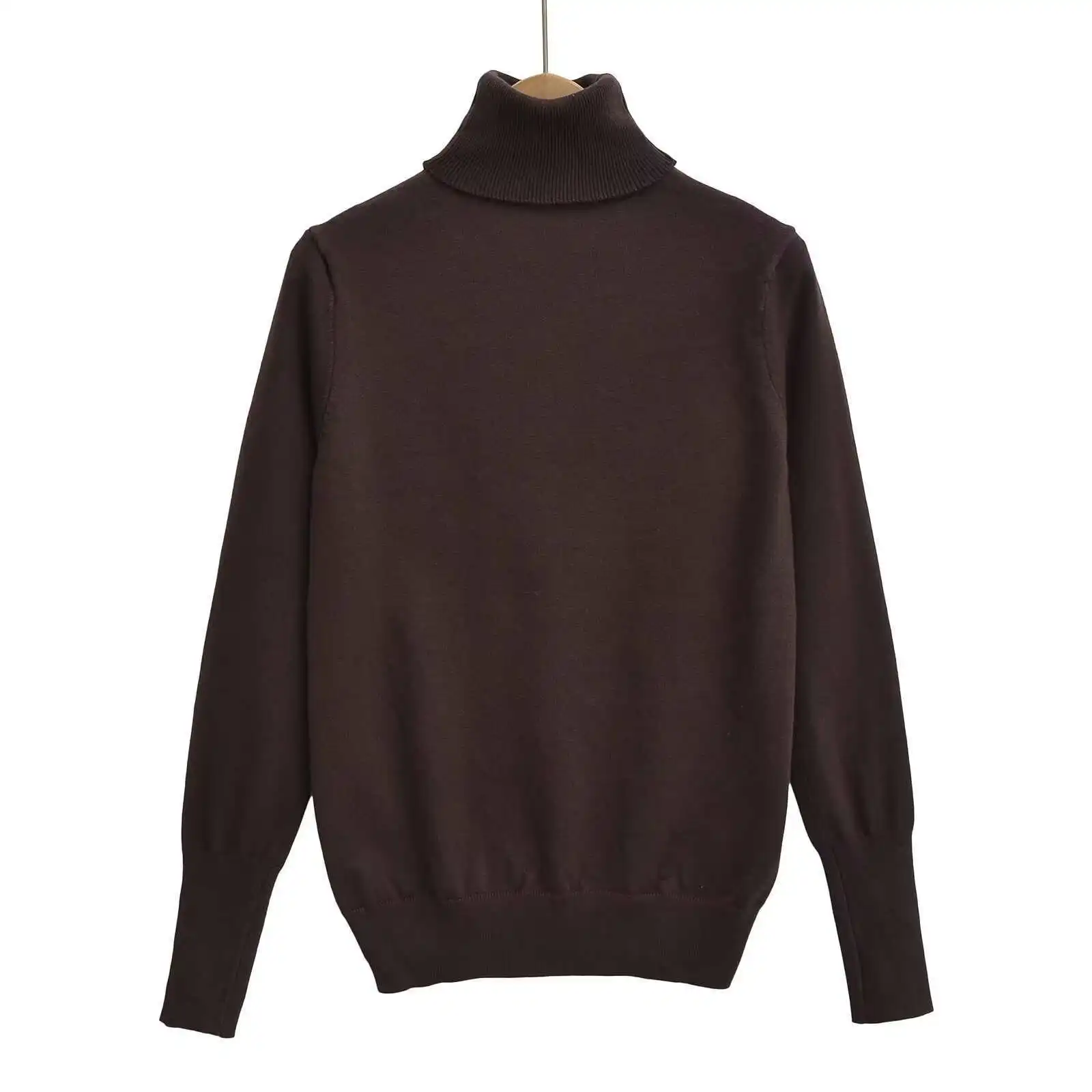 Nieuwe dames zachte gebreide trui hoge hals lange mouw vrouwelijke truien truien chique mode herfst winter gebreide truien tops