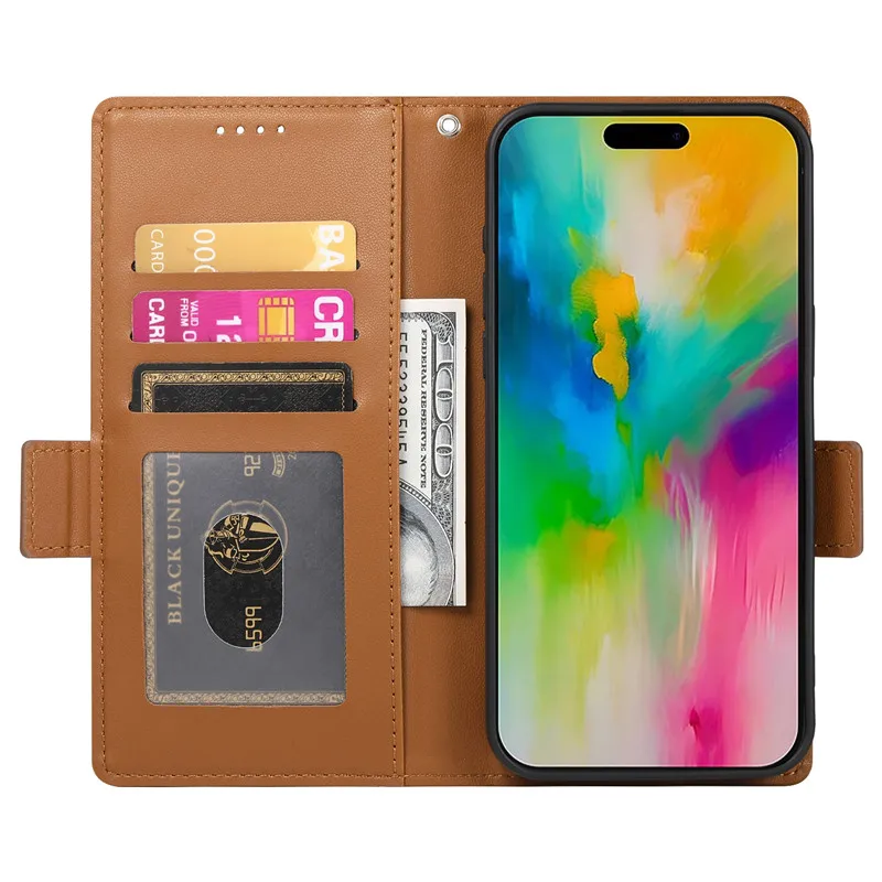 Luksusowe etui z klapką do Realme 16 15 15T 15X 14 14X 13 12 12X 11X 11 Pro Plus 5G, skórzane etui portfelowe, ochronne obudowy na telefon. — zdjęcie produktu 4
