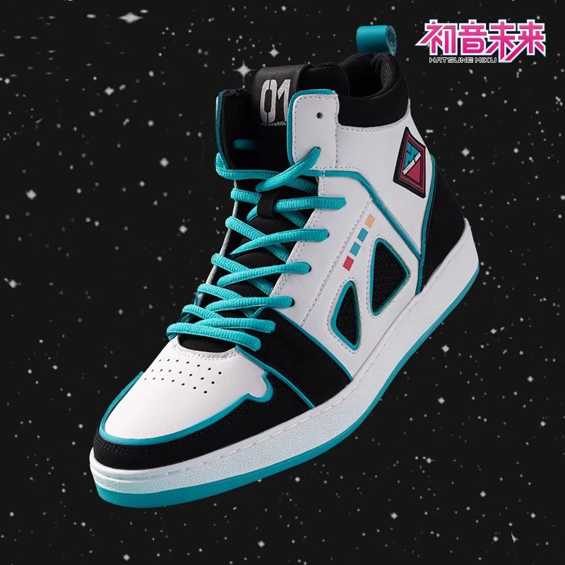 Kawaii Hatsune Miku Pattern series DIY homemade new anime Color-blocked flat-bottomed high-top Cargo shoes Couples Birthday gift