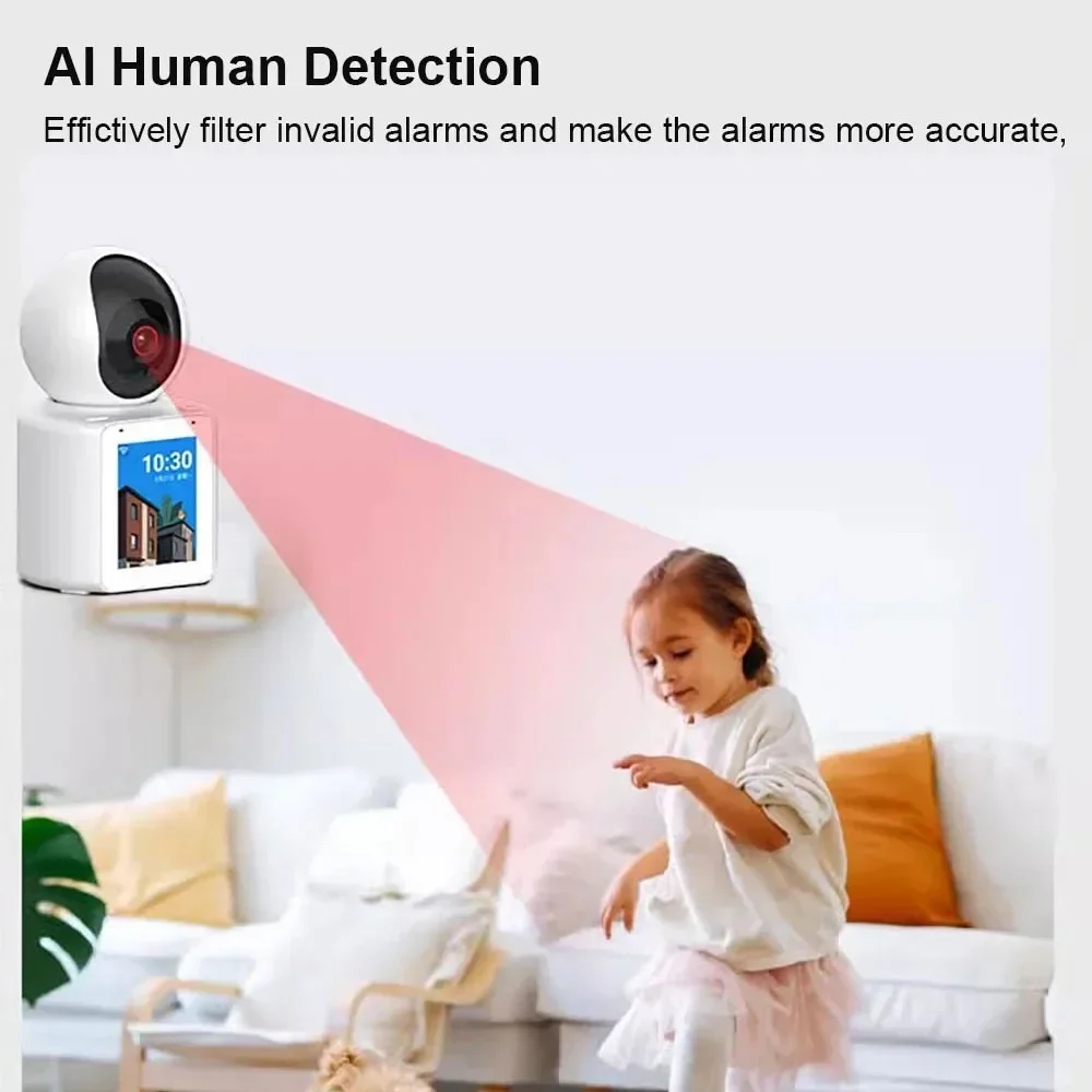 C30 Babyfoon Wifi Camera 2mp Tweeweg Voice Videogesprek Ai Mobiele Detectie Detectie Ptz 350 ° Ai Beveiligde Wifi-Camera Thuis