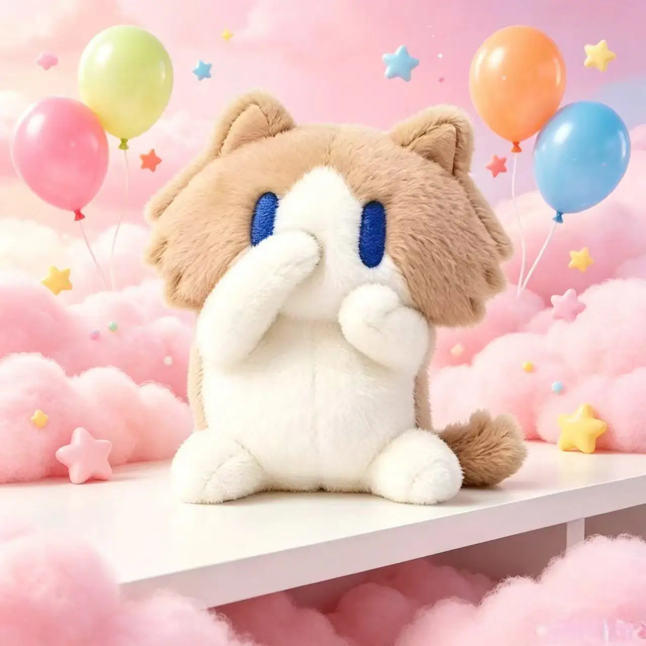 Cute Expression Cat Plush Keychain, Soft Fluffy Cartoon Cat Doll Bag Charm, Ins Backpack Hanging Decor Gift for Women Daily
