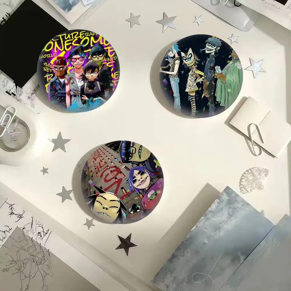 Music Band Cartoon Gorillaz  25 32 44 58 75mm Badges Personalized Round Brooches Pins Accessory Gift