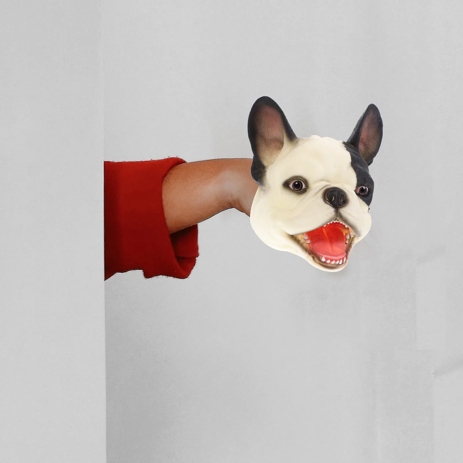 

Кукла-перчатка Французский бульдог для детей и взрослых: для костюмированных вечеринок, театральных постановок, образовательных занятий, ролевых игр, в виде животного