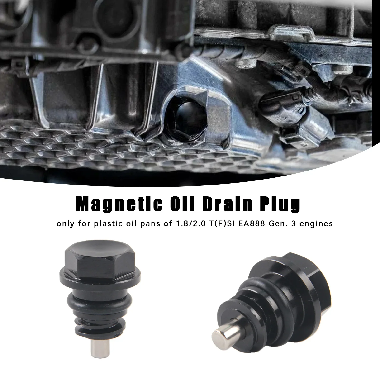 06L103801H Compatible Auto Part Magnetic Oil Sump Pan Drain Plug for VW Audi EA888 3rd Gen 1.8T 2.0T
