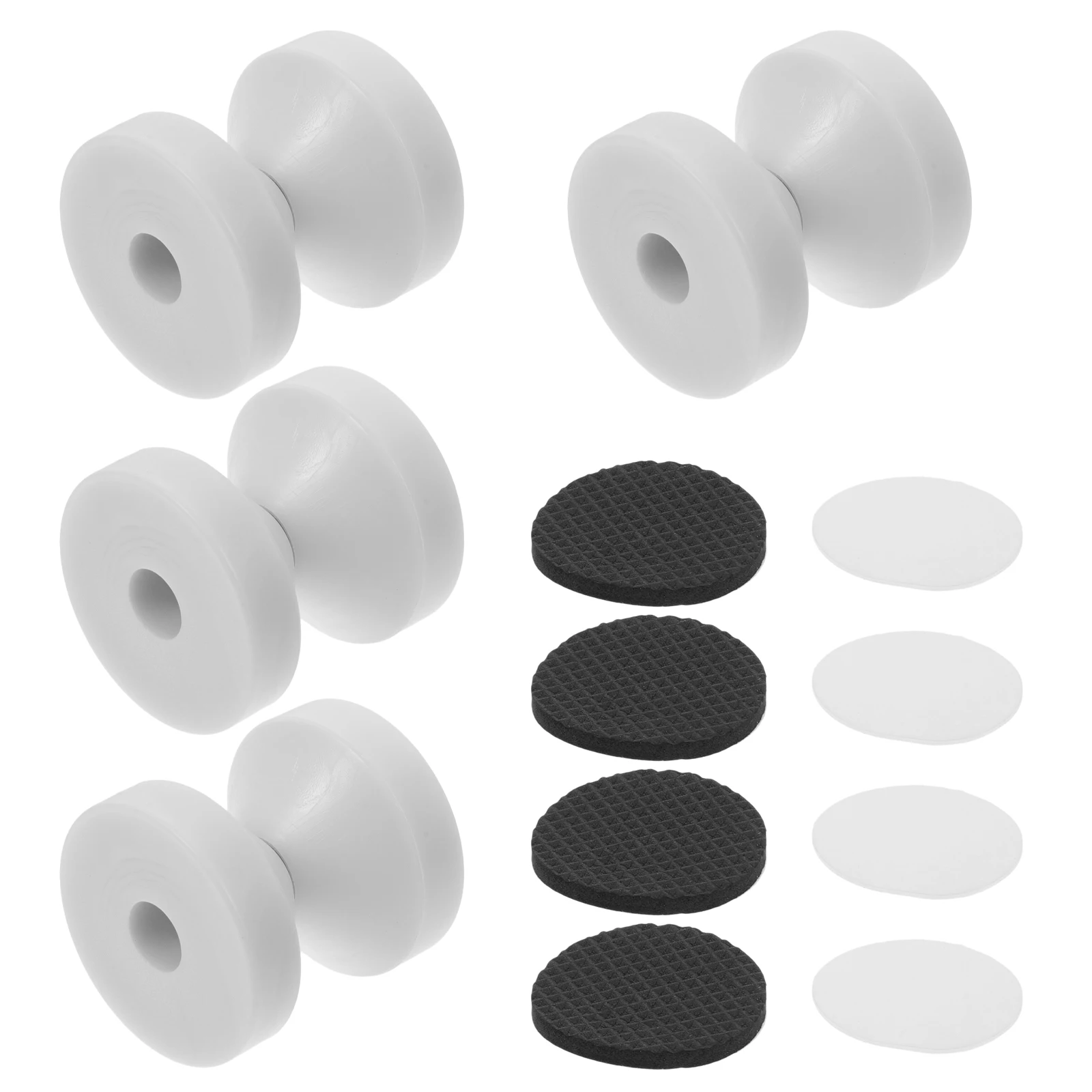 

4pcs Headboard Protector Anti-Shake Stabilizer Adjustable Bed Frame Noise Bumper Stick On Bedside Stabilization White Furniture