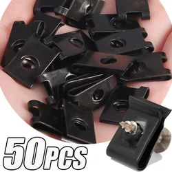 Car Self-Tapping Screws U-Clips Bumper Mudguard Trim Plate Fasteners Automotive Metal U-Clips Auto Bumper Black Clamps