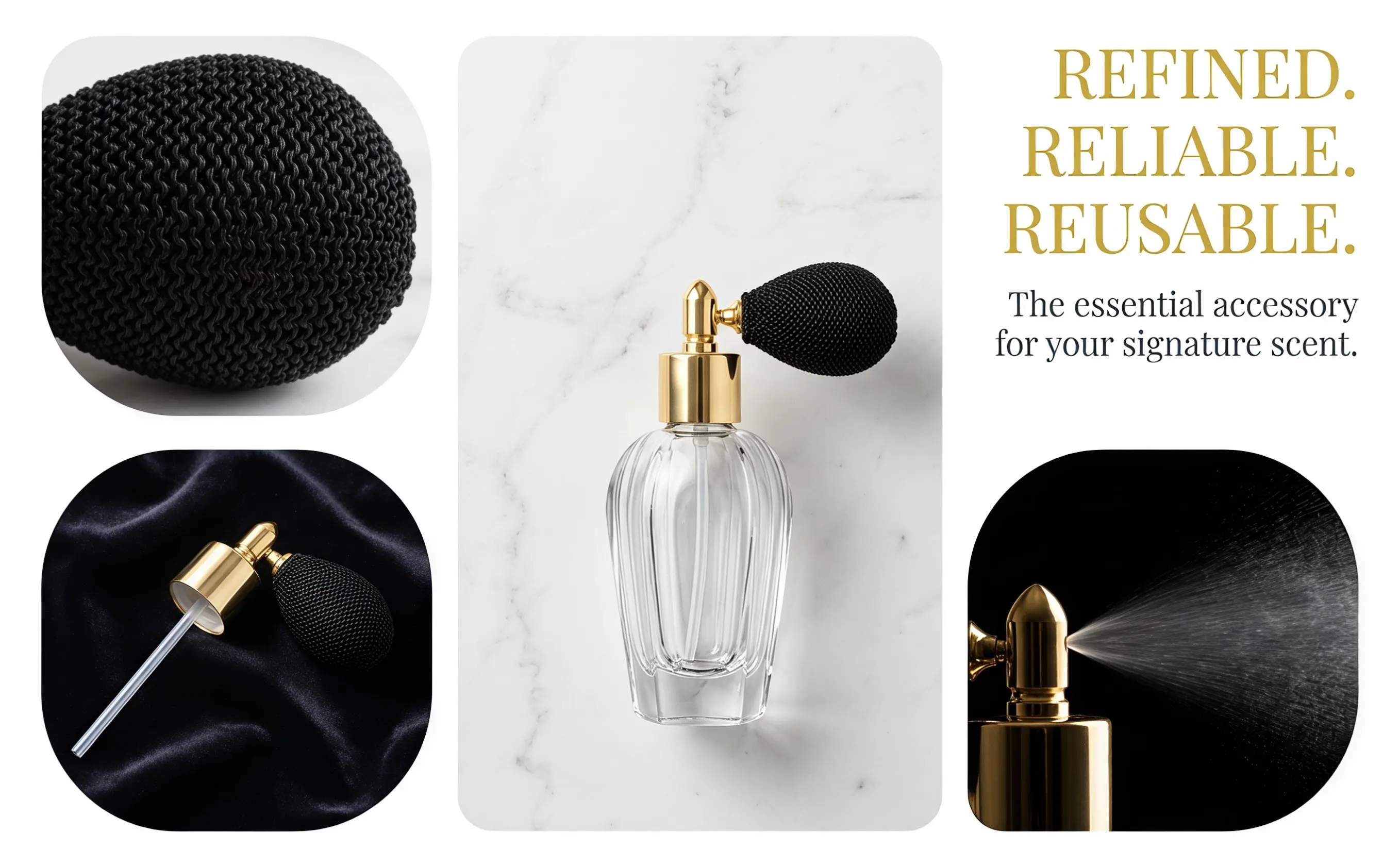 Perfume Bottle Gasbag Sprayer Replacement Head 18 Calibre Mist Pump Compatible with Cosmetic and Perfume Bottles