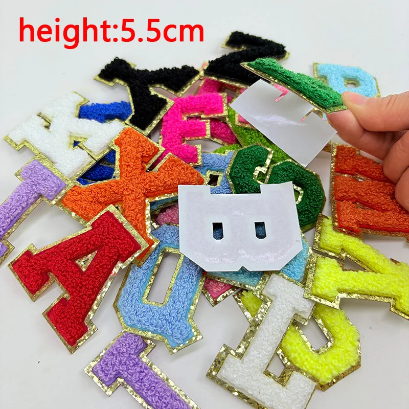 الحروف الملونة ملصق التصحيح الأبجدية منشفة المطرزة الشنيل بقع للملابس أكياس سترة عصا على الملحقات زين