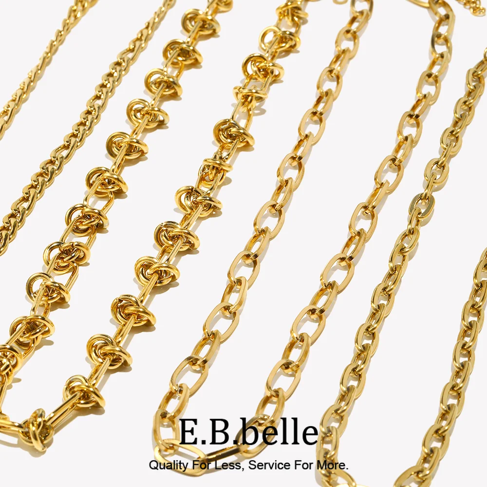 Hot Tarnish Free Stylish Stainless Steel Chain Choker Necklace Basic Link Lip Figaro Knot Twisted Chain Necklace For Women