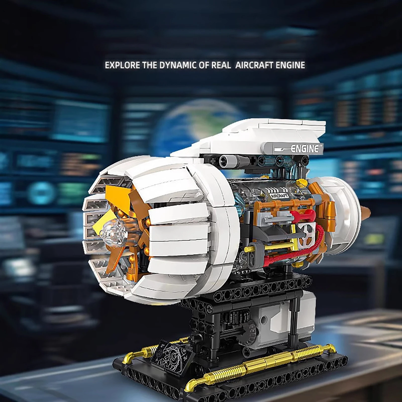 650 Uds. Modelo de motor de avión accionado eléctricamente técnico, bloques de construcción, juguetes educativos, Kit de montaje, Hobby, regalo de Navidad