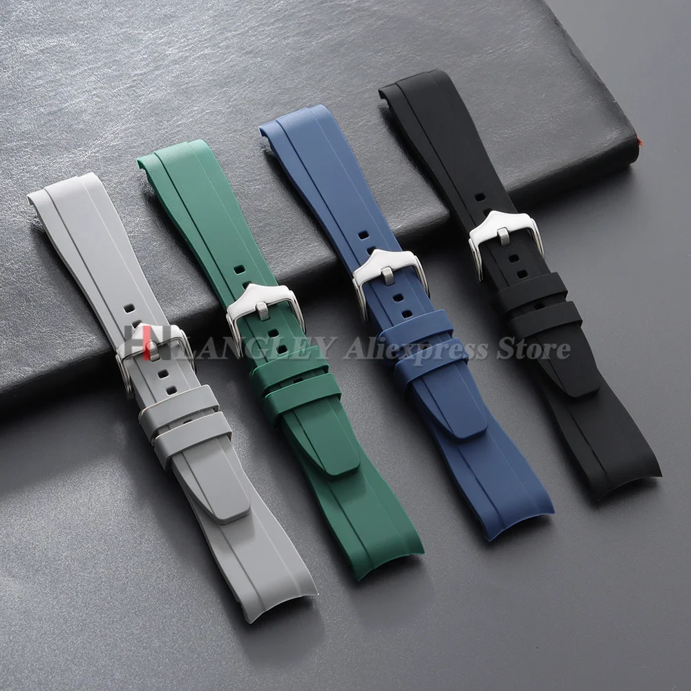 20mm22mm für Rolex Gummiarmband für Omega & für Swatch Herren Damen Gebogenes Ende Silikon-Uhrenarmband für Citizen Sport Wasserdichtes Armband – Detail 13