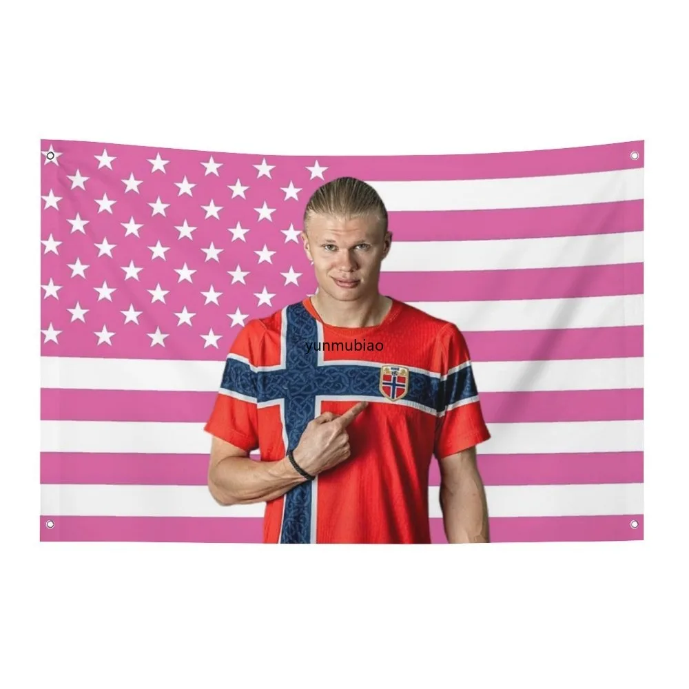 1pc Haaland Flag Wall Hanging Decoration Garage Flags Custom Flag on The Wall Room Decorations Barber Shop