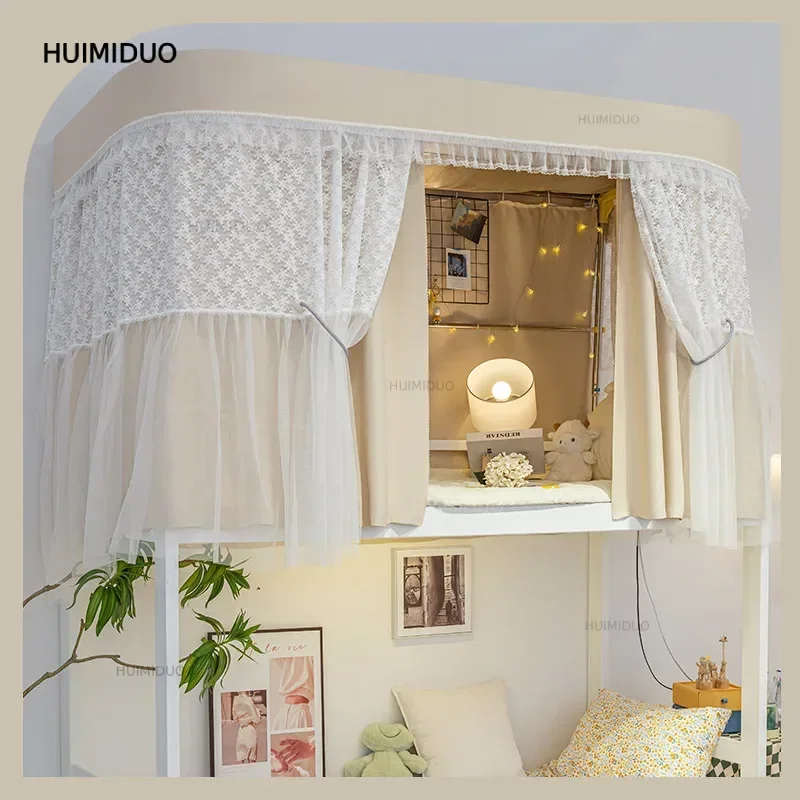 Dormitory Bed Curtain U-Shaped Track Mosquito Net Integrated Style College Students Bunk Bed