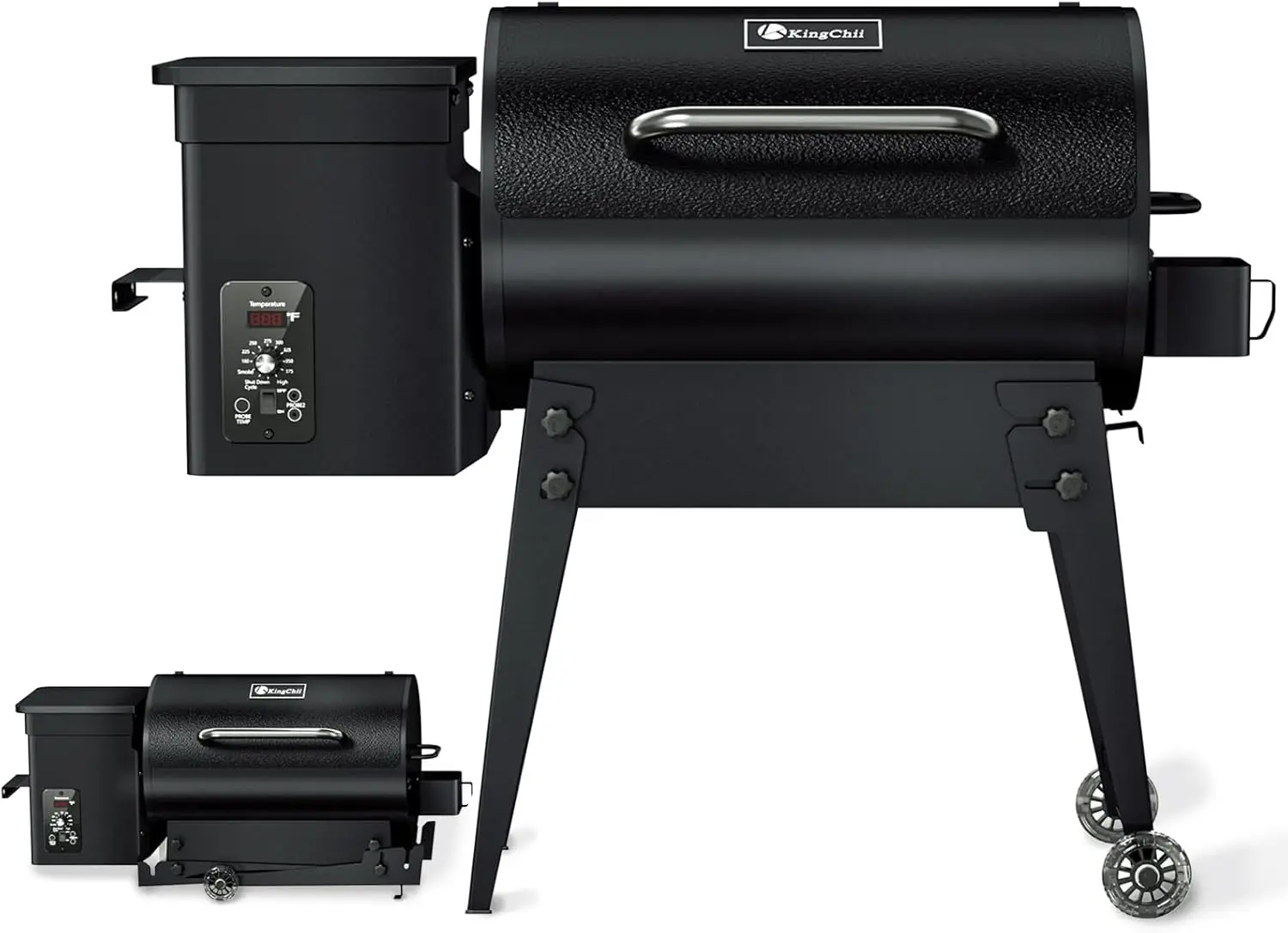 Portable Electric Wood Pellet Grill & Smoker with  Legs, 456 SQ.IN Grill Capacity, with  Temperature Control