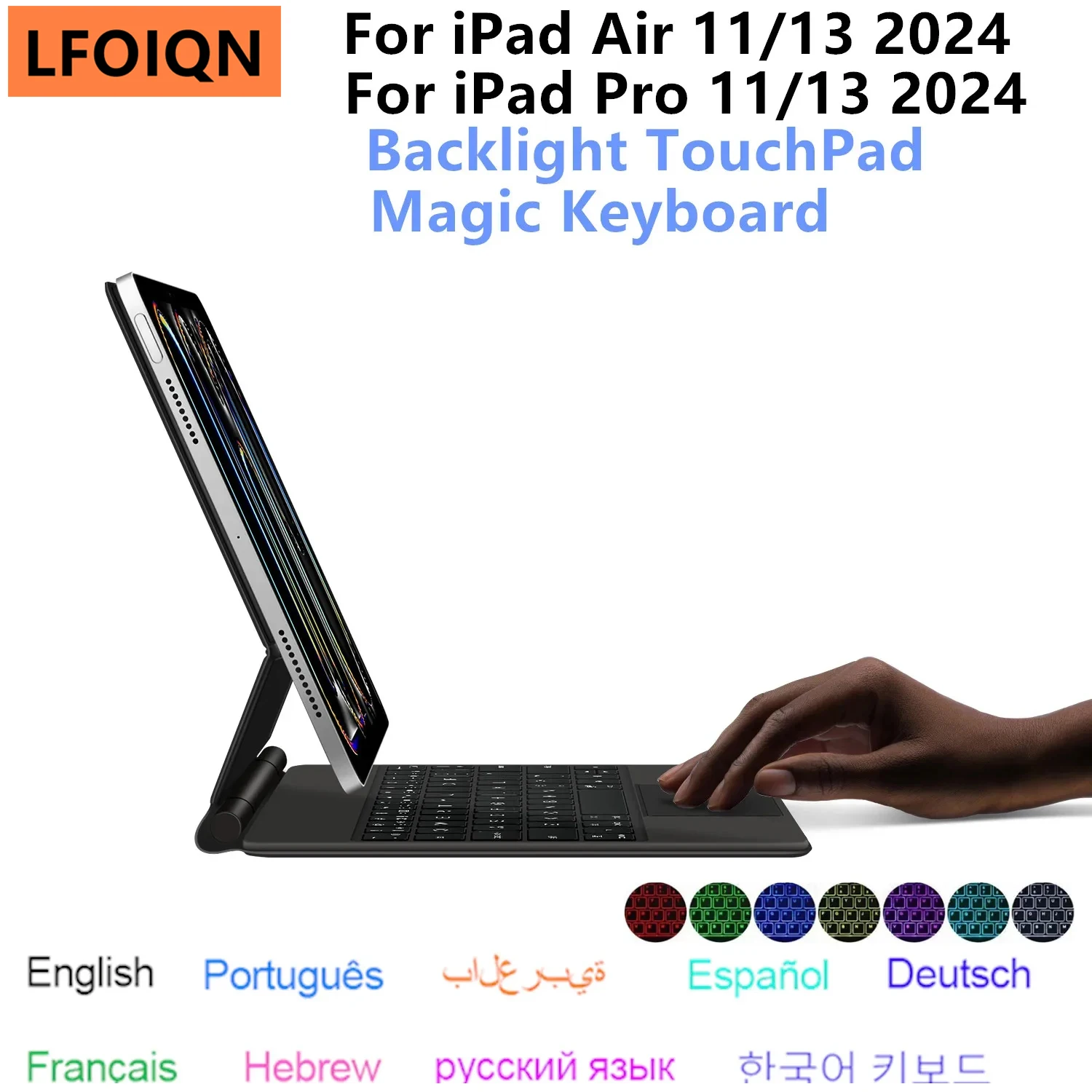 

Magic Keyboard Folio for iPad Air 11 13 inch M2 2024 iPad Pro 11 13 inch M4 Smart Magnetic Case Keypad Portuguese Arabic Spanish
