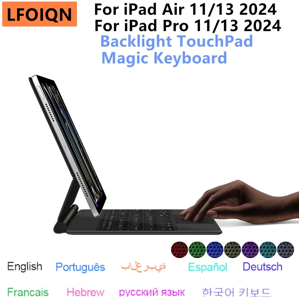 Teclado mágico folio para ipad air 11 13 polegadas m2 2024 ipad