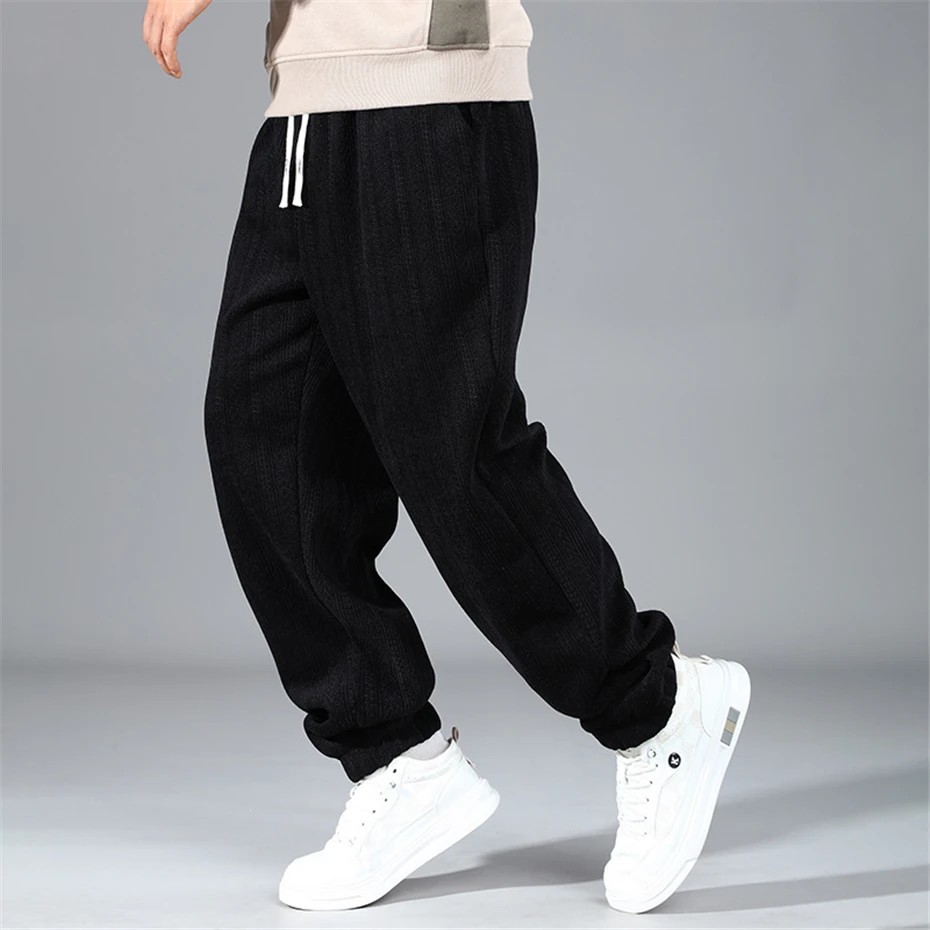 12XL プラスサイズパンツ男性ジョガーファッションカジュアルスウェットパンツ男性ビッグサイズ 12XL ストレッチウエストズボン