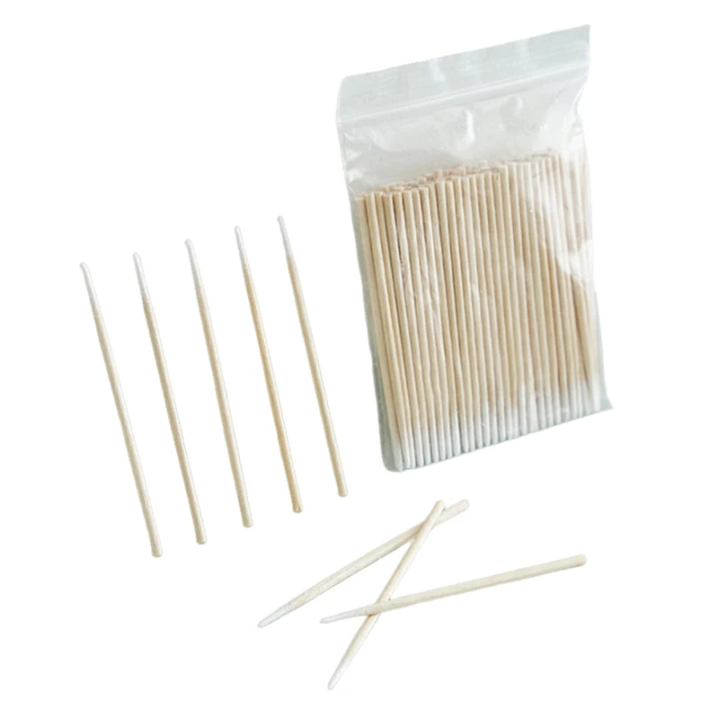 100pcs Micro Wood Cotton Swab Eyelash Extension Tools Tatoo Microblading Cleaning Wooden Sticks Cosmetic Cotton Brush Buds Tip