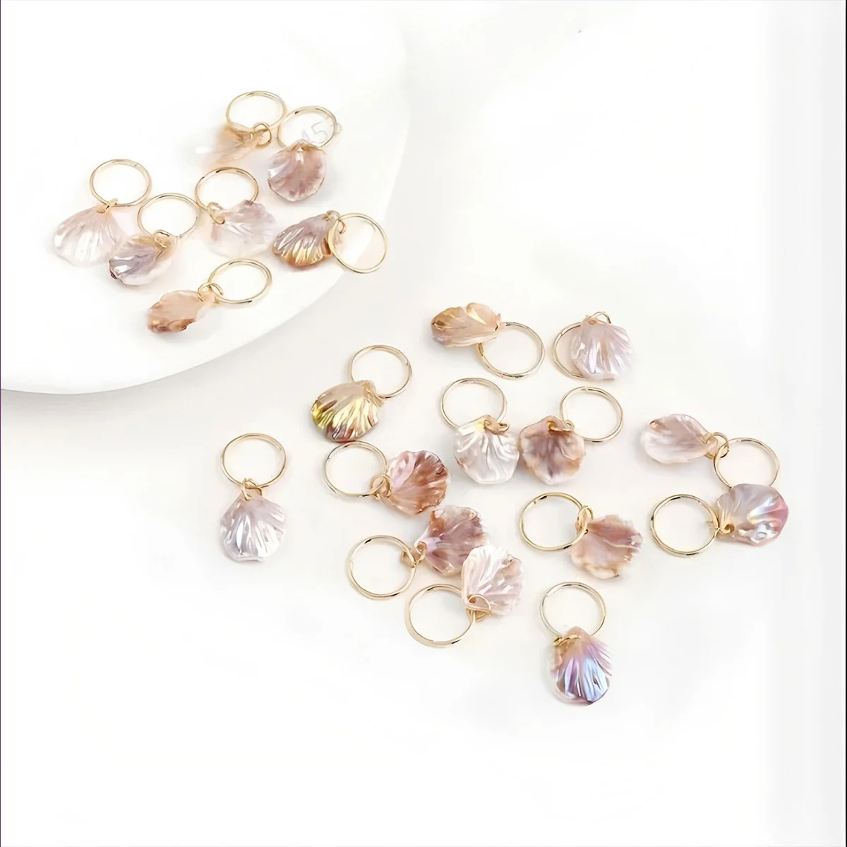20 шт., аксессуары для волос для парика «сделай сам», дреды: кольца для волос с подвеской в виде пастельной ракушки, подходящие для вечеринок и танцев
