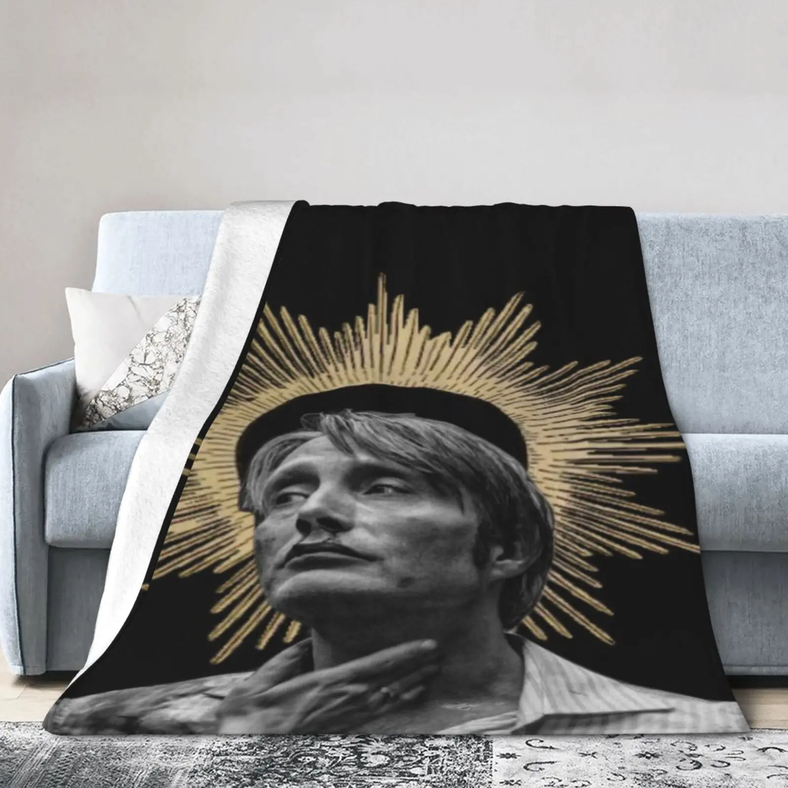 

1 шт. Mads Mikkelsen фото флисовое одеяло одеяло с кондиционером дорожные одеяла для всех сезонов кровать диван домашний деко подарок на день рождения