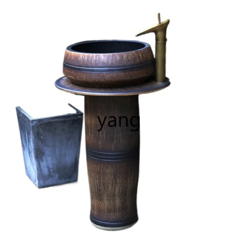 LH  column basin ceramic washbasin outdoor courtyard washbasin floor type