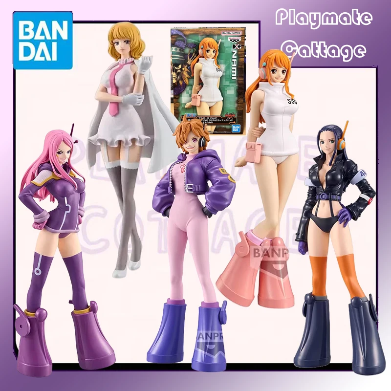 En Stock BANDAI Original BANPRESTO ONE PIECE DXF THE GRANDLINE LADY Nami Bonney Robin Lilith Anime figura modelo juguete para regalo niños