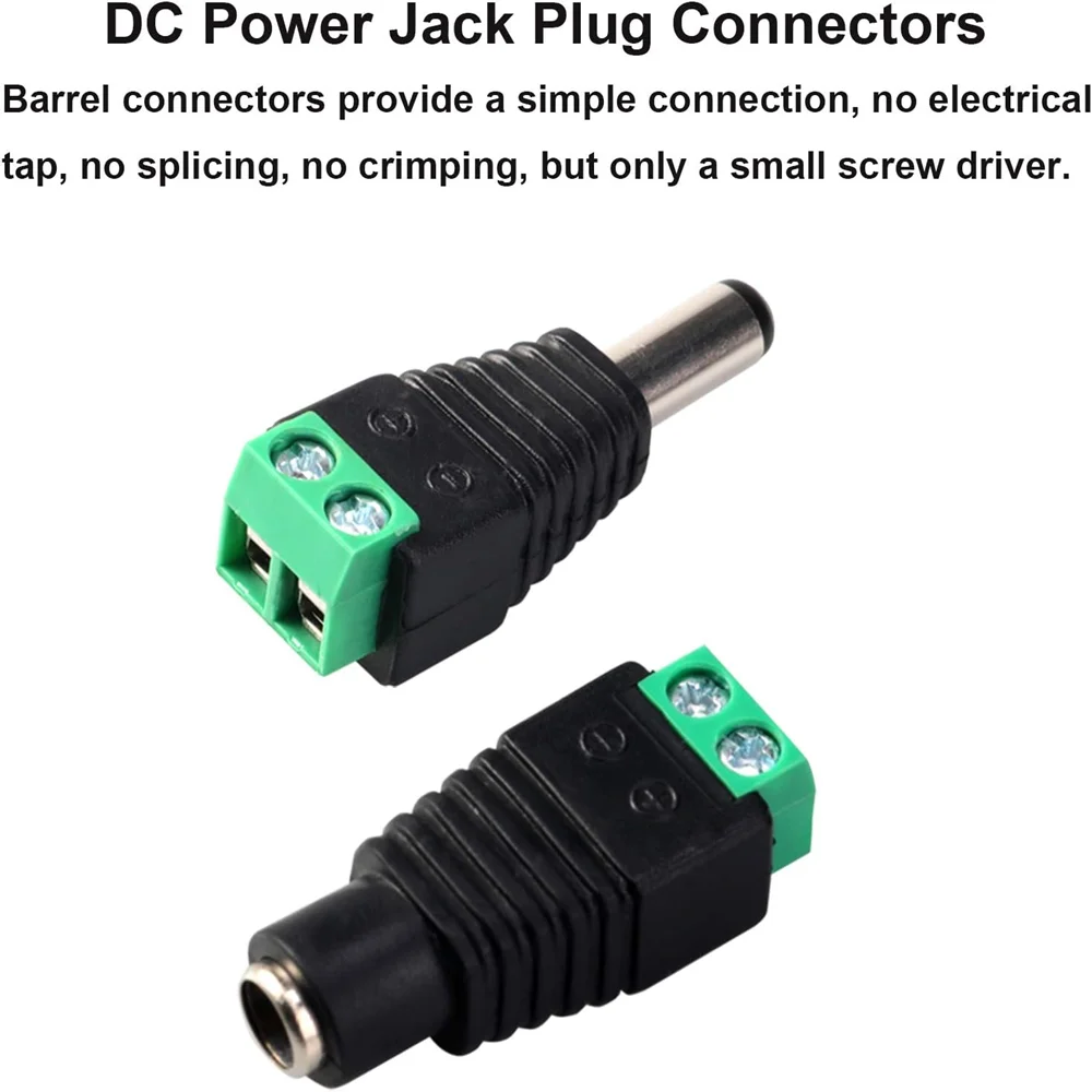 DC Cable 5.5 x 2.1mm DC Plug Jack Connector Wire Pigtail Male Female Adapter With DC Connectors for 5050 3528 LED Strip Light