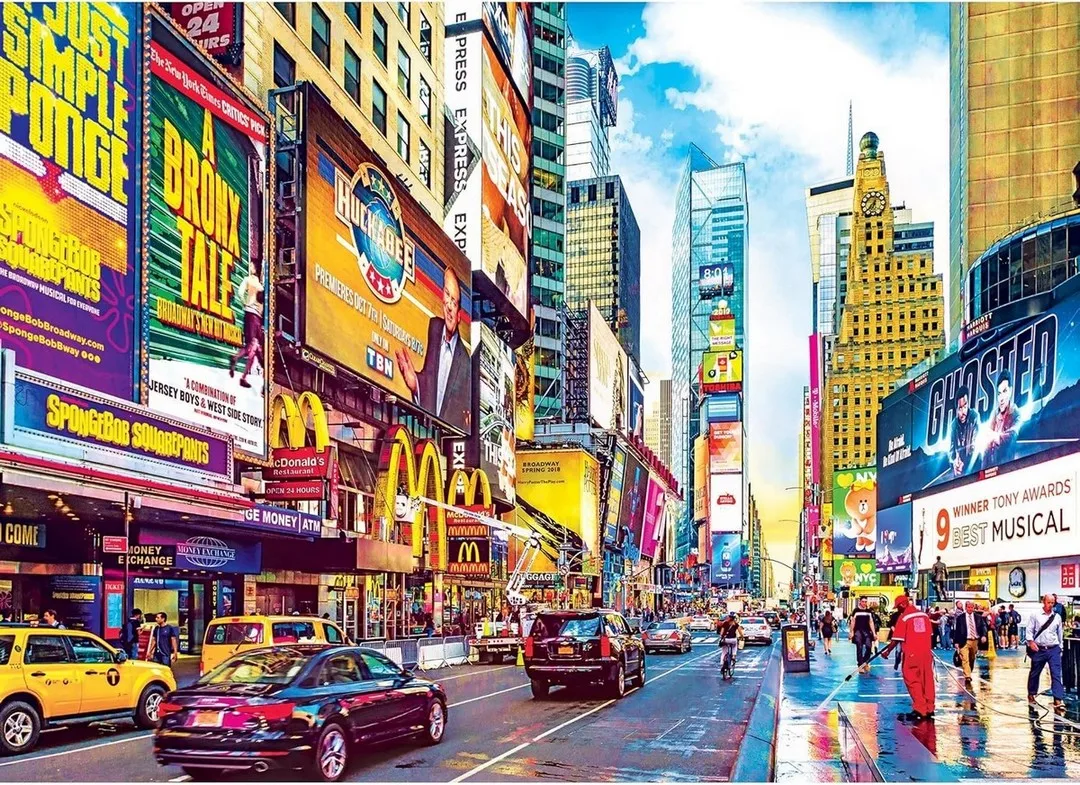 

JMINE Div 5D Times Square City House Street Car Полная алмазная живопись наборы крестиков художественный минималистский 3D краска по бриллиантами