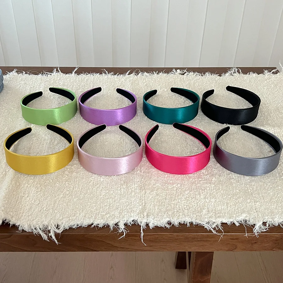 

Korean Ribbon Headband Wide Satin Pastel Shades Adjustable Hair Band for Teens Girly Hair Accessories Gift Set