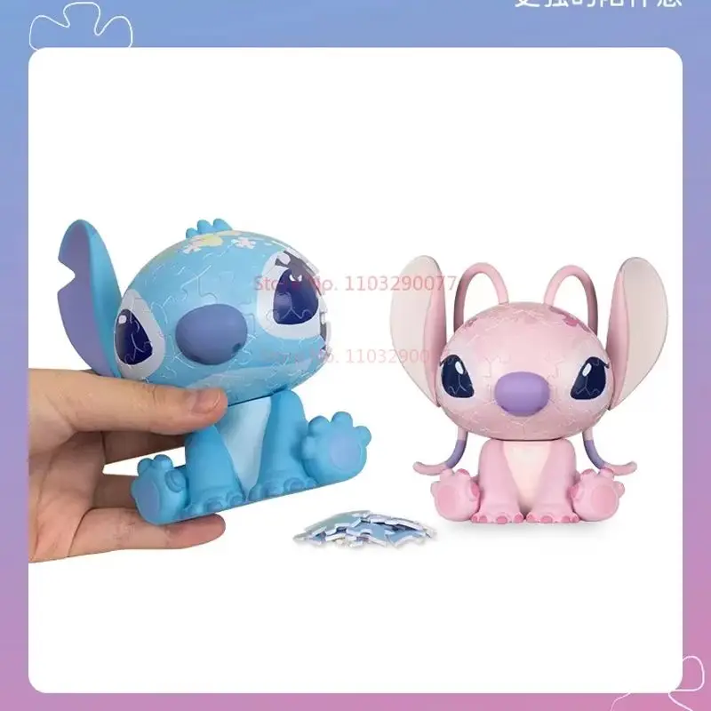 Disney 3D-JP Lilo & Stitch 3D Puzzle Zabawki Anime Stitch Figurki Anioł 3d Puzzle Lampka nocna Dziewczyny Kawaii Stitch Lampka nocna Prezent