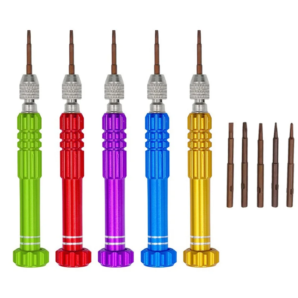 Mini Screwdriver Set 5 in 1 Aluminum alloy Disassembly Key Screw driver For DIY Mobile Iphone Repair Samsung Sony Hand Tools