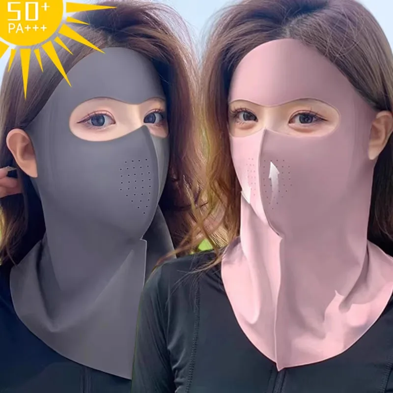 1–10 Stück verstellbare Eisseide-Maske für Damen, Sommer, UV-Schutz, kühlende Gesichtsmaske, 3D, atmungsaktiv, staubdicht, für Radfahren im Freien