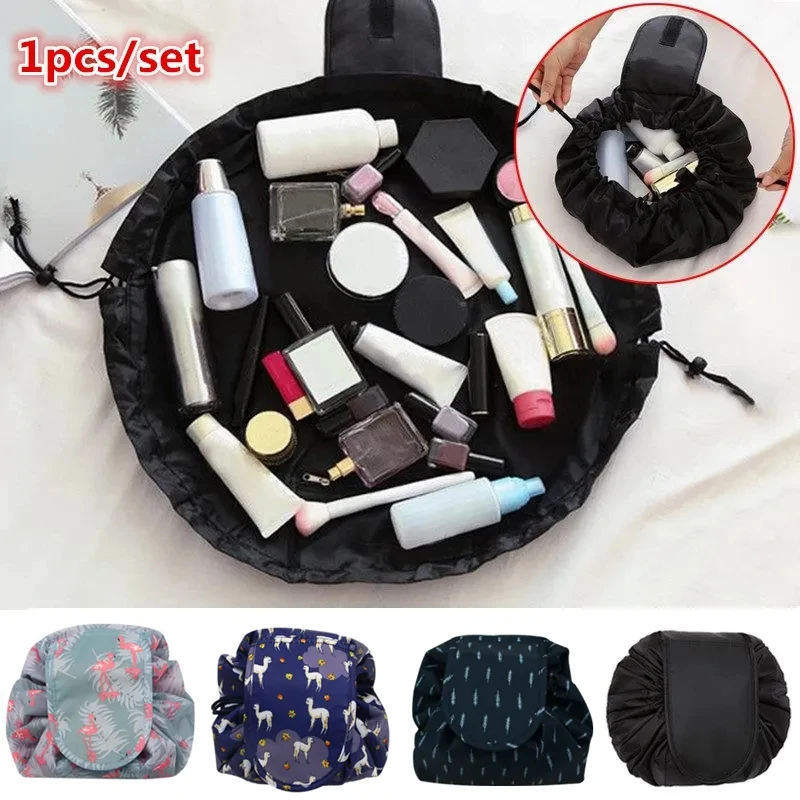 Women Drawstring Cosmetic Bag Travel Storage Makeup Bags Portable Waterproof Toiletry Beauty Case Organizer Female Make Up Pouch