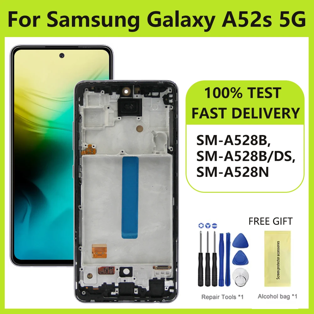 AMOLED Display for Samsung Galaxy A52s 5G A528B LCD Display Touch Screen Digital Replace for Samsung A52s 5G A528B/DS A528N LCD