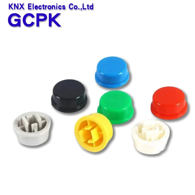 20PCS For PCB Momentary Tactile Tact Mini Push Button Switch Module DIP 4PIN Round Cap A14 A24 Red black white green yellow