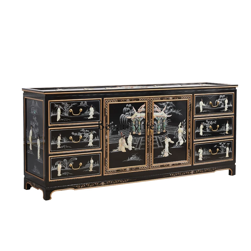 

Piano paint solid wood shell six buckets two-door cabinet screw tin craft painted furniture