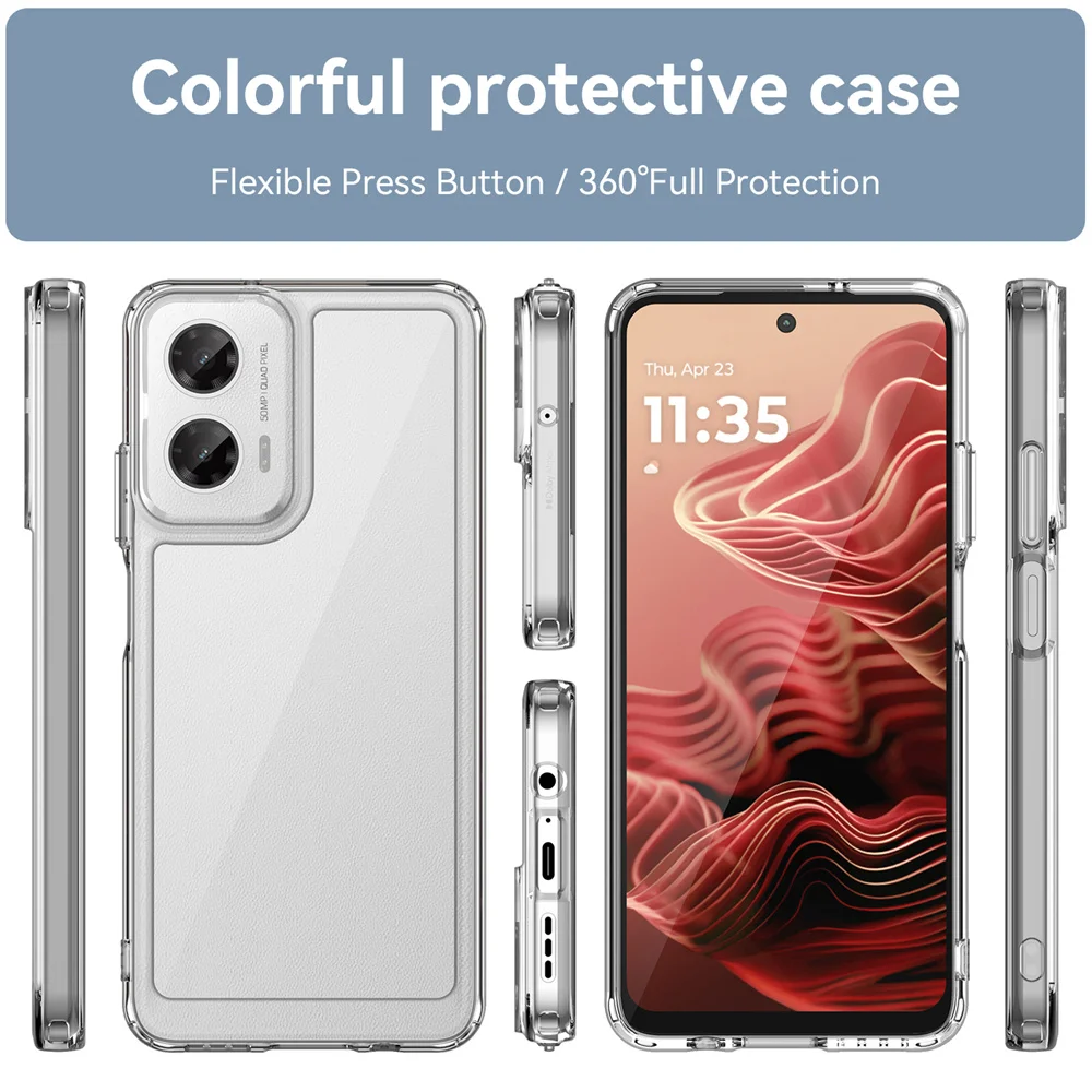 حافظة لهاتف موتورولا موتو G35 5G فيوجن PMMA + حافظة هاتف من البولي يوريثان لهاتف MotoG35 G 35 غطاء حماية كامل شفاف