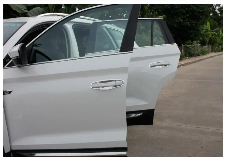 8 قطعة لسكودا كودياق 2017 2018 2019 2020 2021 كروم سيارة الجانب غطاء مقبض الباب السلطانية ملصق الكسوة اكسسوارات التصميم